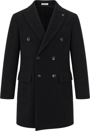 Breras Milano Double-Breasted Coat - Heren - Mantel - Zwart - L - Wol - Jassen