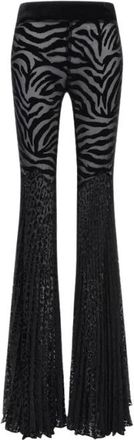 Roberto Cavalli Gouden Ray Velvet Broek Zwart Vrouw - Dames - Wijde Broeken - Zwart - XS - Broeken