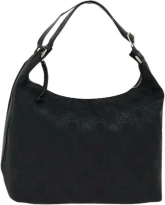 Ferragamo Pre-owned Shoulder Bags, female, Black, Size: ONE SIZE Pre-owned Nylon Shoulder Bag