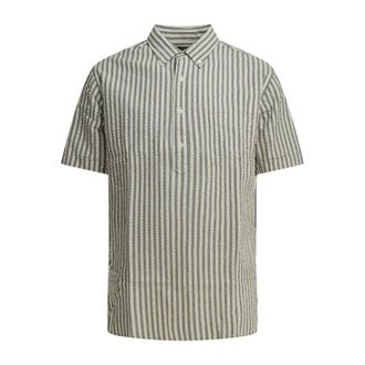 Beams Plus B.d. Pullover Short Sleeve Seersucker - Heren - Korte mouwen Overhemden - Veelkleurig - XL - Katoen - Overhemden