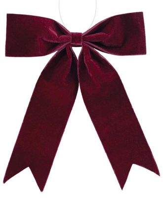 Melrose International Set Of 2 Burgandy Red Holiday Bow