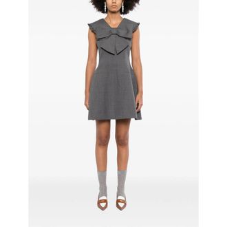 Shushu/Tong Bow-Detailed A-Line Dress - Gray