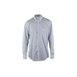 Balenciaga Overhemden, Heren, Blauw, M, Katoen, Gestreept poloshirt