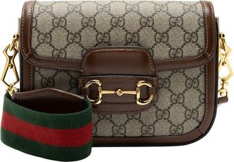 Gucci Beige Gg Supreme Canvas Horsebit 1955 Mini Crossbody (Authentic Pre- Loved)