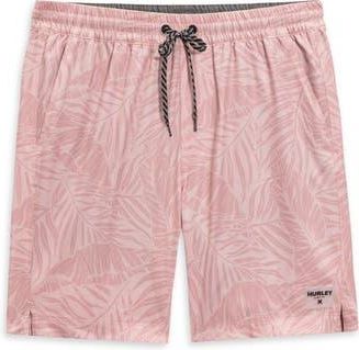 Hurley Tropic Leaves Volley Swim Shorts in Dark Beige at Nordstrom Rack, Size X-Large