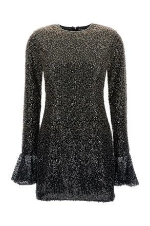 Rotate Fully Embellished Mini Dress With Flared Cuffs