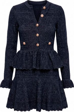Self Portrait Textured Knit Mini Dress