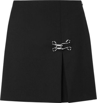Moschino hook tailored miniskirt - women - Elastane/Polyester/Wool - 44 - Black