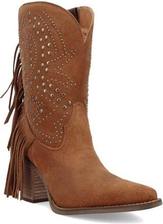 Dingo Star Power Fringe & Stud Western Boot in Camel at Nordstrom, Size 9.5