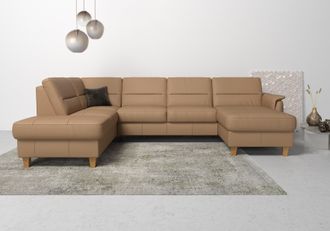 HOME AFFAIRE Wohnlandschaft »Palmera U-Form, B: 308 cm« optional Bettfunktion & Bettkasten, Federkern