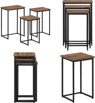 vidaXL Tavolini a Incastro 3 pz in Legno Massello di Teak - Tavoli impilabili - Tavoli in legno teak