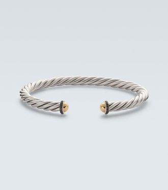 David Yurman Pulsera Cable de plata de ley y oro de 14 ct con diamantes