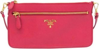 Prada Pre-owned Shoulder Bags, female, Pink, Size: ONE SIZE Pre-owned Leather prada-bags