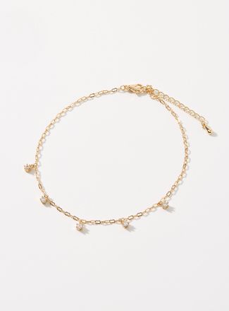 Simons Womens Crystal charm ankle chain