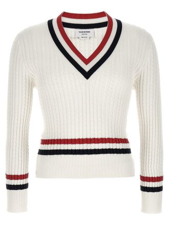 Thom Browne Rwb Intarsia Sweater