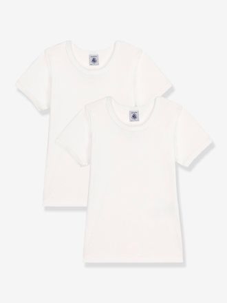 Petit Bateau 2er-Pack gerippte Kinder T-Shirts PETIT BATEAU wei&szlig;