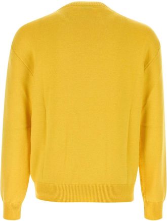 Moschino Mens Yellow Wool Sweater Fantasiagiallo Exterior: Virgin Maglie