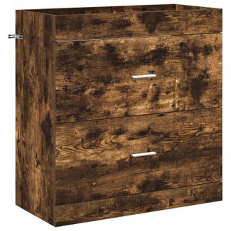 vidaXL Gabinete De Ba&ntilde;o Debajo Del Lavabo Roble Ahumado Vidaxl