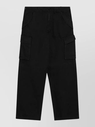 Burberry cotton cargo trousers straight leg belt loops