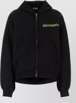 Balenciaga oversize hooded cotton sweatshirt kangaroo pockets