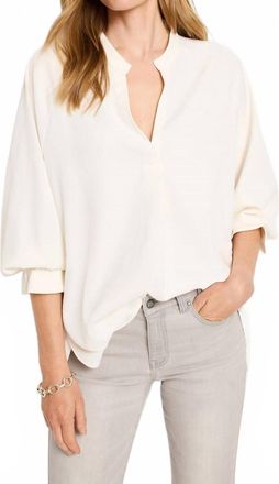 Nic+Zoe Breezy Cinch Top In Classic Cream