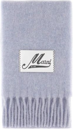 Marni Sjaal met franjes - Dames - Wintersjaals - Blauw - ONE Size - Leer - Accessoires