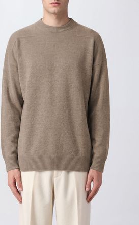 Jil Sander Beige Wool-Blend Crewneck Jumper with Long Sleeves and Ribbed Trims