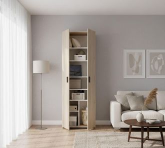 Dmora Armario Multiusos Dmiani, Unidad De Almacenamiento Multifunci&oacute;n, Armario Con 2 Puertas, 61x35h190 Cm, Roble - Dmora