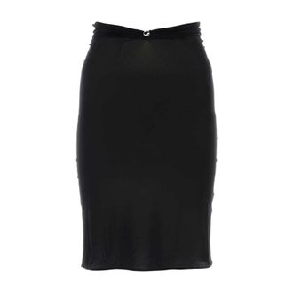 Coperni Midi Skirts, female, Black, Size: S Ruched Waistband Midi Skirt