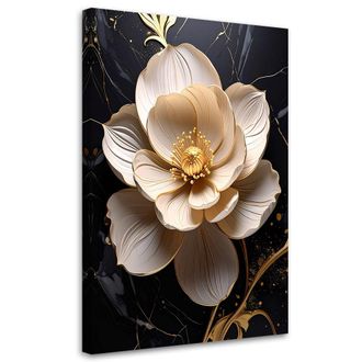 Feeby Impresi&oacute;n De Imagen Flor Blanca 3d M&aacute;rmol Glamour 70x100