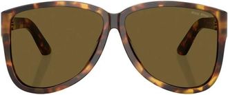 Miu Miu Brown Irregular Ladies Sunglasses MU A08SF 14L09Z 61