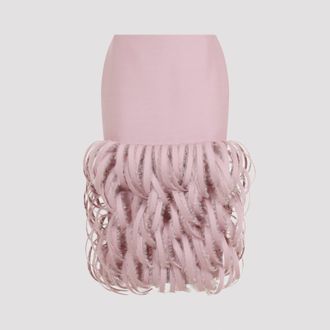 Balenciaga pluizige kokerrok met veren