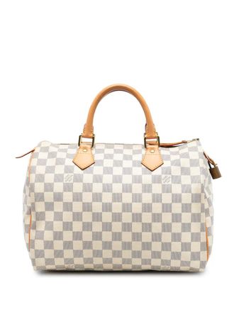 Louis Vuitton Borsa Boston Speedy 30 in tela Damier Azur 2014 - Bianco