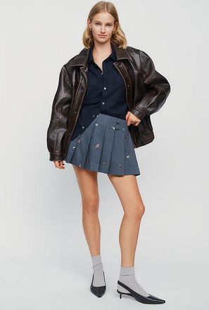 Maeve Kiki Printed Pleated Skort