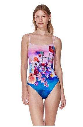 Gottex The Sea Underwire Square Neck One Piece in Multi at Nordstrom, Size 16