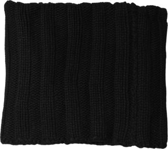 Dolce & Gabbana Black Cashmere Ribbed Knit Neck Warmer Womens Scarf