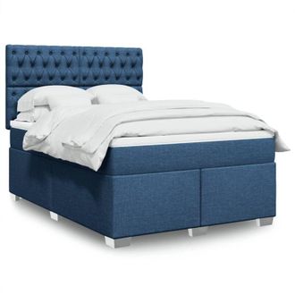 vidaXL Vidaxl - Cama Box Spring Con Colch&oacute;n Tela Azul 140x200 Cm