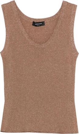 Fabiana Filippi Brown Scoop Neck Tank Top