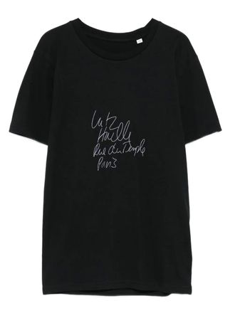 Lutz Huelle script T-shirt - women - Organic Cotton - L - Black