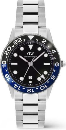 Daniel Wellington Iconic Ceramic Bezel GMT Bracelet Watch, 40mm in Silver-Tone at Nordstrom