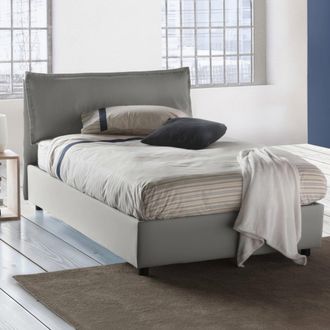 Dmora Talamo Italia Cama De Plaza Y Media Claudia, Cama Contenedor Con Revestimiento De Tela, 100% Made In Italy, Apertura Frontal, Adecuado Para Colch&oacute;n 12