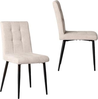 Klast Packs 2 sillas tela beige 44 x 92 cm