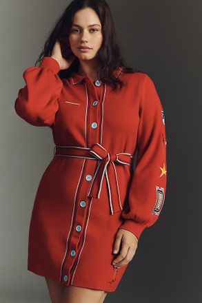 Never Fully Dressed Ski Buttondown Sweater Dress