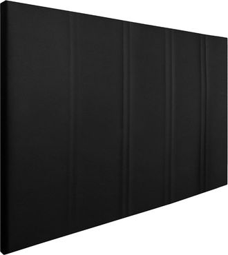 HOGAR 24 Cabecero amur tapizado en polipiel negro, 140x110x5cm