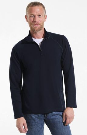Lands End Long Sleeve Raglan Hybrid Quarter Zip in Radiant Navy at Nordstrom, Size Xx-Large