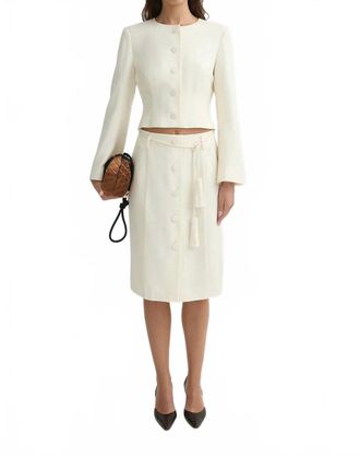 Poss&eacute; Elspeth Midi Skirt In White