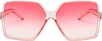 Generic Square Large Frame Men Sunglasses Outdoor Vacation Women Sports Sun Glasses(Pink)