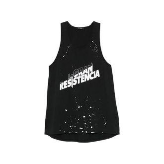 Willy Chavarria Logo-print Paint-splatter Vest