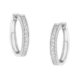House of Brilliance 10KT White Gold 1.00 cttw Diamond Hoop Earring at Nordstrom