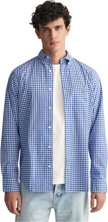 GANT Regular Fit Geruit Vichy Overhemd - Heren - Casual Overhemden - Blauw - M - Katoen - Overhemden